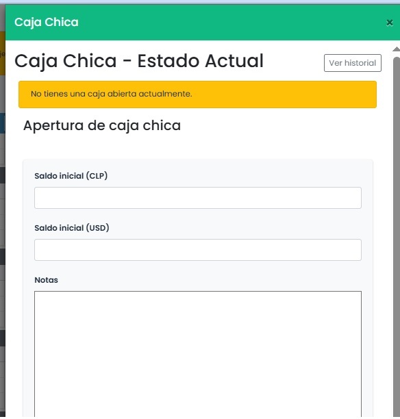 Abrir Caja Chica