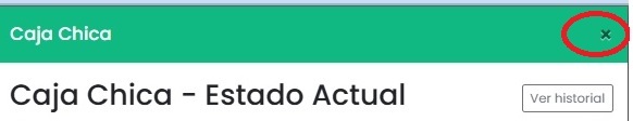 Cerrar la caja X