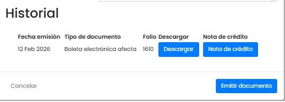 Historial de facturas