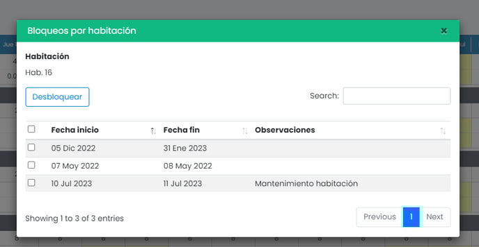 lista de bloqueos